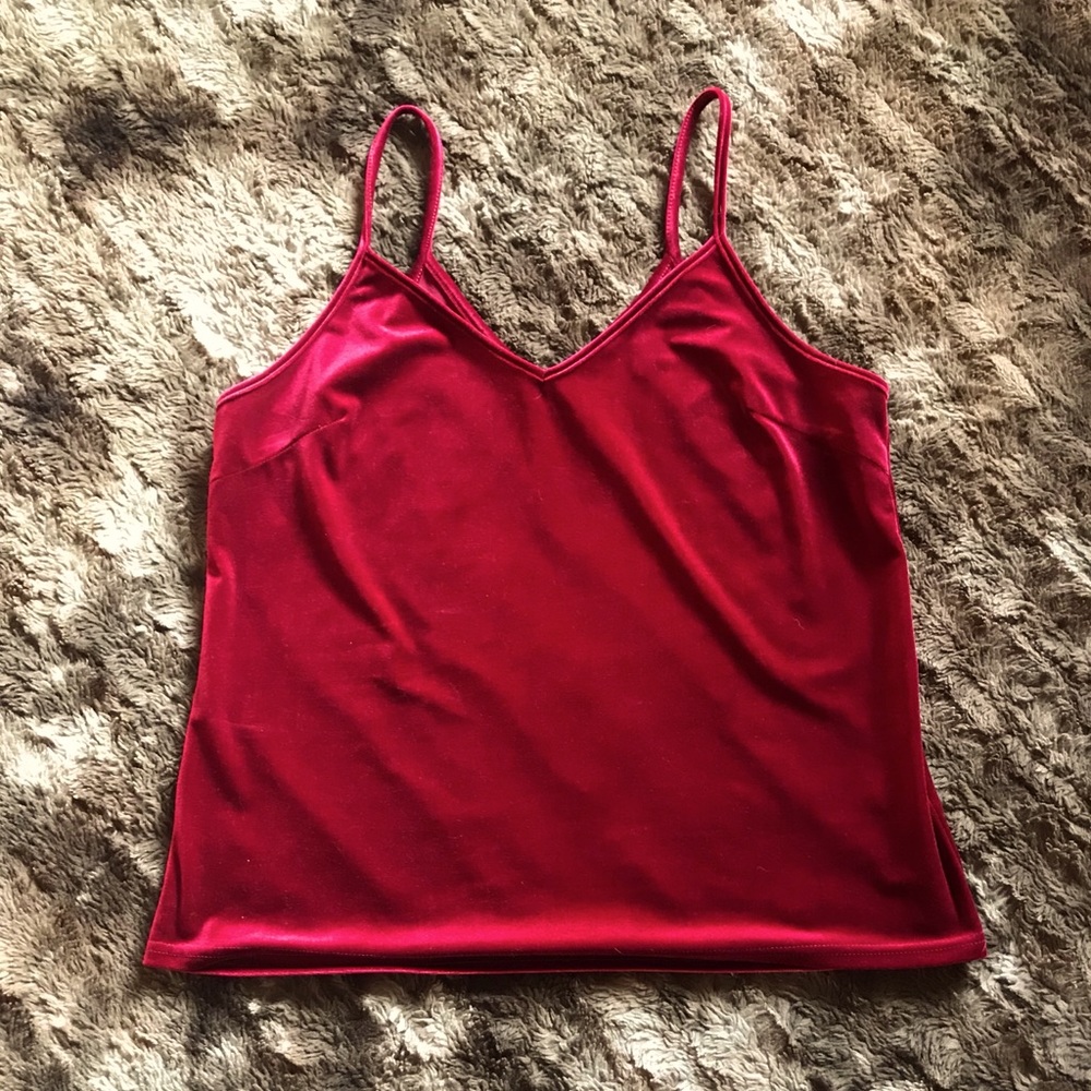 Crimson Velvet Tank Top